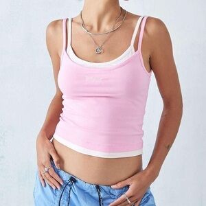 Urban Outfitters Pink iets frans Gigi Double Layer Cami